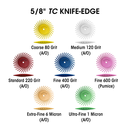 Dedeco SUNBURST 5/8'' TC KNIFE-EDGE YELLOW 80 GRIT (A/O) 48/BX 1753